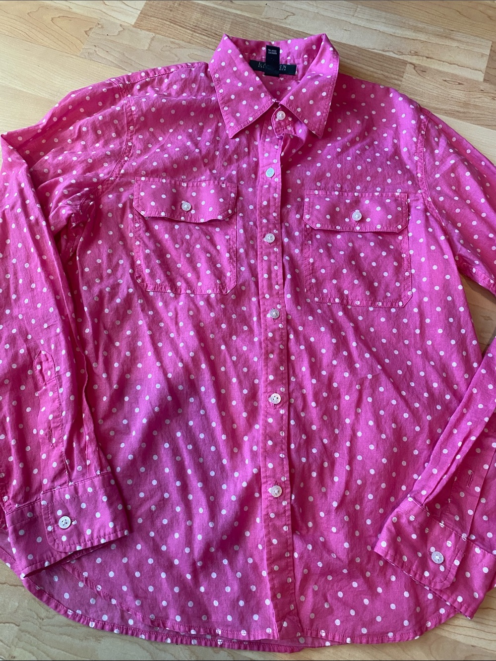Ralph Lauren Hot Pink Polka Dot Button-Down Shirt